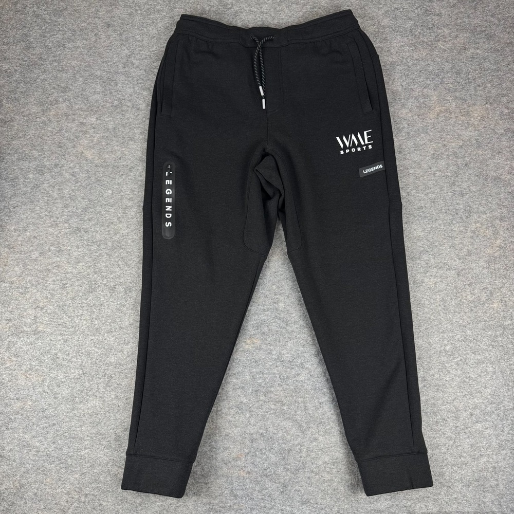 Legends Hawthorne Tech Performance Joggers WME Sports Logo Black Mens Large L